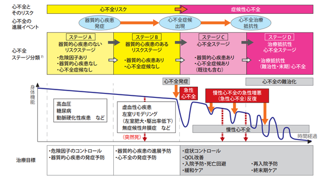 高血圧や動脈硬化性疾患は心不全のステージAに相当しますのイメージ画像